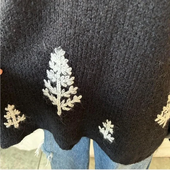 Vintage Black Karen Scott wool blend  crewneck sweater with embroidery size XL. - Picture 6 of 8